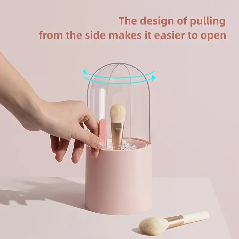 Multifunctional Brush Storage Bin with Dustproof Lid